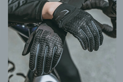 Велоперчатки RockBros Road Cycling S169-1, длинный палец / Черно-серые